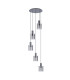 Hudson 66cm Round Pendant 5 Light Adjustable E27 Dark Grey/Smoke Wide Line Glass-4