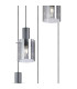 Hudson 66cm Round Pendant 5 Light Adjustable E27 Dark Grey/Smoke Wide Line Glass-6