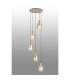 Hudson 66cm Round Pendant 5 Light Adjustable E27 Light Gold/Amber Wide Line Glass-3
