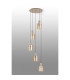 Hudson 66cm Round Pendant 5 Light Adjustable E27 Light Gold/Amber Wide Line Glass-8