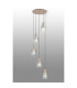 Hudson 66cm Round Pendant 5 Light Adjustable E27 Light Gold/Clear Wide Line Glass-3