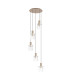 Hudson 66cm Round Pendant 5 Light Adjustable E27 Light Gold/Clear Wide Line Glass-4