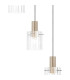 Hudson 66cm Round Pendant 5 Light Adjustable E27 Light Gold/Clear Wide Line Glass-7