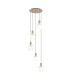 Hudson 66cm Round Pendant 5 Light Adjustable E27 Light Gold/Frosted/Clear Wide Line Glass-1