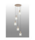 Hudson 66cm Round Pendant 5 Light Adjustable E27 Light Gold/Frosted/Clear Wide Line Glass-3