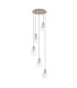 Hudson 66cm Round Pendant 5 Light Adjustable E27 Light Gold/Frosted/Clear Wide Line Glass-4