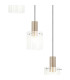 Hudson 66cm Round Pendant 5 Light Adjustable E27 Light Gold/Frosted/Clear Wide Line Glass-7