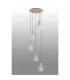 Hudson 66cm Round Pendant 5 Light Adjustable E27 Light Gold/Frosted/Clear Wide Line Glass-8