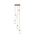 Hudson 66cm Round Pendant 5 Light Adjustable E27 Light Gold/Gloss White Wide Line Glass-1