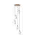 Hudson 66cm Round Pendant 5 Light Adjustable E27 Light Gold/Gloss White Wide Line Glass-4