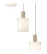 Hudson 66cm Round Pendant 5 Light Adjustable E27 Light Gold/Gloss White Wide Line Glass-7