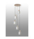 Hudson 66cm Round Pendant 5 Light Adjustable E27 Light Gold/Gloss White Wide Line Glass-8