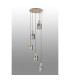 Hudson 66cm Round Pendant 5 Light Adjustable E27 Light Gold/Smoke Wide Line Glass-3