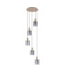Hudson 66cm Round Pendant 5 Light Adjustable E27 Light Gold/Smoke Wide Line Glass-4