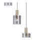 Hudson 66cm Round Pendant 5 Light Adjustable E27 Light Gold/Smoke Wide Line Glass-7