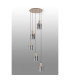Hudson 66cm Round Pendant 5 Light Adjustable E27 Light Gold/Smoke Wide Line Glass-8