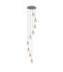 Hudson 86cm Round Pendant 9 Light Adjustable E27 Dark Grey/Amber Narrow Line Glass Item Weight: 21kg-1