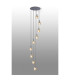 Hudson 86cm Round Pendant 9 Light Adjustable E27 Dark Grey/Amber Narrow Line Glass Item Weight: 21kg-3