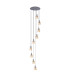 Hudson 86cm Round Pendant 9 Light Adjustable E27 Dark Grey/Amber Narrow Line Glass Item Weight: 21kg-4