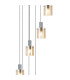 Hudson 86cm Round Pendant 9 Light Adjustable E27 Dark Grey/Amber Narrow Line Glass Item Weight: 21kg-6