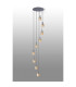 Hudson 86cm Round Pendant 9 Light Adjustable E27 Dark Grey/Amber Narrow Line Glass Item Weight: 21kg-8