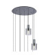 Hudson 86cm Round Pendant 9 Light Adjustable E27 Dark Grey/Smoke Narrow Line Glass Item Weight: 21kg-5