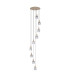 Hudson 86cm Round Pendant 9 Light Adjustable E27 Light Gold/Smoke Narrow Line Glass Item Weight: 21kg-1