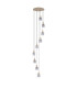Hudson 86cm Round Pendant 9 Light Adjustable E27 Light Gold/Smoke Narrow Line Glass Item Weight: 21kg-4