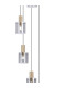 Hudson 86cm Round Pendant 9 Light Adjustable E27 Light Gold/Smoke Narrow Line Glass Item Weight: 21kg-7