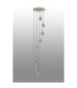 Hudson 86cm Round Pendant 9 Light Adjustable E27 Light Gold/Smoke Narrow Line Glass Item Weight: 21kg-9