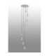 Hudson 86cm Round Pendant 9 Light Adjustable E27 Beige Stone/Clear Wide Line Glass Item Weight: 21kg-8