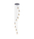 Hudson 86cm Round Pendant 9 Light Adjustable E27 Dark Grey/Amber Wide Line Glass Item Weight: 21kg-1