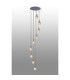 Hudson 86cm Round Pendant 9 Light Adjustable E27 Dark Grey/Amber Wide Line Glass Item Weight: 21kg-3