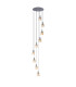 Hudson 86cm Round Pendant 9 Light Adjustable E27 Dark Grey/Amber Wide Line Glass Item Weight: 21kg-4