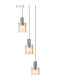 Hudson 86cm Round Pendant 9 Light Adjustable E27 Dark Grey/Amber Wide Line Glass Item Weight: 21kg-7