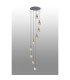Hudson 86cm Round Pendant 9 Light Adjustable E27 Dark Grey/Amber Wide Line Glass Item Weight: 21kg-8