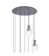 Hudson 86cm Round Pendant 9 Light Adjustable E27 Dark Grey/Clear Wide Line Glass Item Weight: 21kg-5