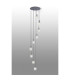 Hudson 86cm Round Pendant 9 Light Adjustable E27 Dark Grey/Frosted/Clear Wide Line Glass Item Weight: 21kg-3