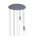 Hudson 86cm Round Pendant 9 Light Adjustable E27 Dark Grey/Frosted/Clear Wide Line Glass Item Weight: 21kg-5
