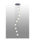 Hudson 86cm Round Pendant 9 Light Adjustable E27 Dark Grey/Gloss White Wide Line Glass Item Weight: 21kg-3