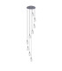 Hudson 86cm Round Pendant 9 Light Adjustable E27 Dark Grey/Gloss White Wide Line Glass Item Weight: 21kg-4