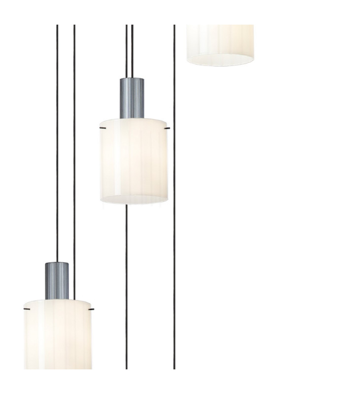 Hudson 86cm Round Pendant 9 Light Adjustable E27 Dark Grey/Gloss White Wide Line Glass Item Weight: 21kg-7