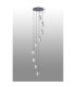 Hudson 86cm Round Pendant 9 Light Adjustable E27 Dark Grey/Gloss White Wide Line Glass Item Weight: 21kg-9
