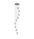 Hudson 86cm Round Pendant 9 Light Adjustable E27 Dark Grey/Smoke Wide Line Glass Item Weight: 21kg-1