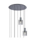 Hudson 86cm Round Pendant 9 Light Adjustable E27 Dark Grey/Smoke Wide Line Glass Item Weight: 21kg-5
