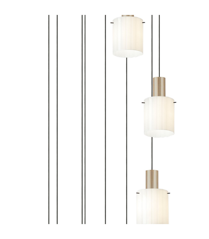 Hudson 86cm Round Pendant 9 Light Adjustable E27 Light Gold/Gloss White Wide Line Glass Item Weight: 21kg-6