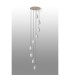 Hudson 86cm Round Pendant 9 Light Adjustable E27 Light Gold/Gloss White Wide Line Glass Item Weight: 21kg-9