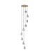 Hudson 86cm Round Pendant 9 Light Adjustable E27 Light Gold/Smoke Wide Line Glass Item Weight: 21kg-1