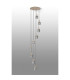 Hudson 86cm Round Pendant 9 Light Adjustable E27 Light Gold/Smoke Wide Line Glass Item Weight: 21kg-3