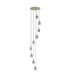 Hudson 86cm Round Pendant 9 Light Adjustable E27 Light Gold/Smoke Wide Line Glass Item Weight: 21kg-4